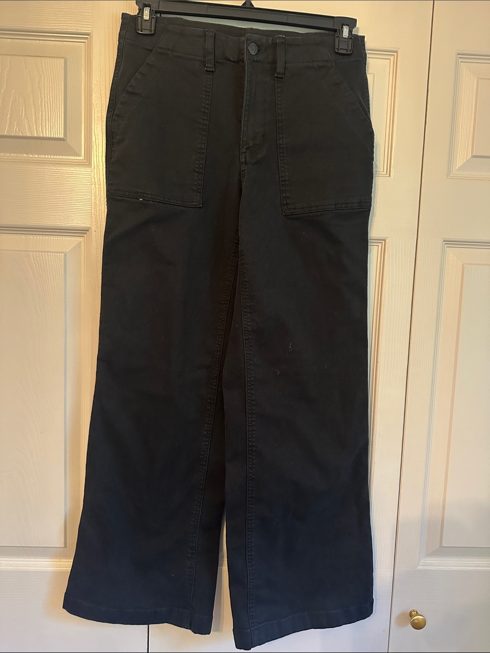 Sonoma Black Wide-Leg Women's Jeans with Front Patch Pockets